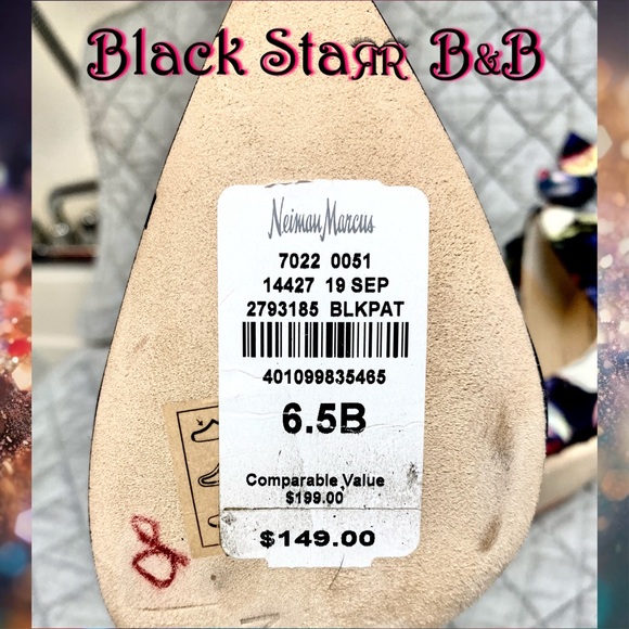 🦋Black w/colorful Butterfly pattern stilettos by Neiman Marcus. Sz 6.5 NEW - Picture 8 of 8